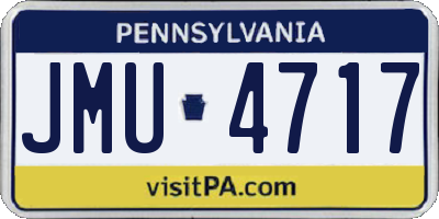 PA license plate JMU4717