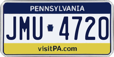 PA license plate JMU4720