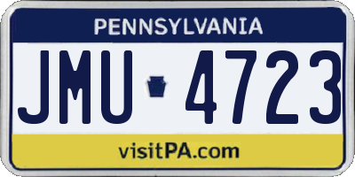 PA license plate JMU4723
