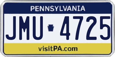 PA license plate JMU4725