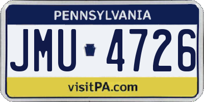 PA license plate JMU4726
