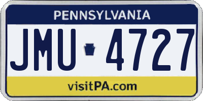 PA license plate JMU4727