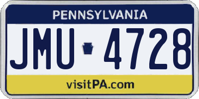 PA license plate JMU4728