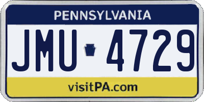 PA license plate JMU4729