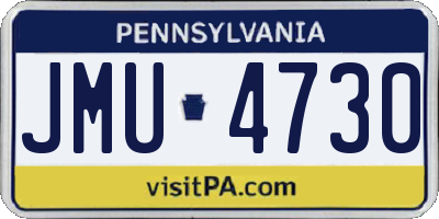 PA license plate JMU4730