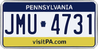 PA license plate JMU4731