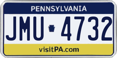 PA license plate JMU4732