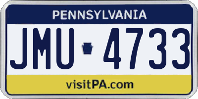 PA license plate JMU4733