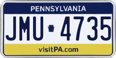 PA license plate JMU4735