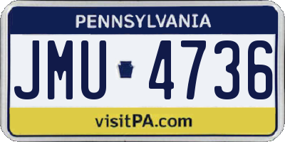 PA license plate JMU4736