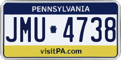 PA license plate JMU4738
