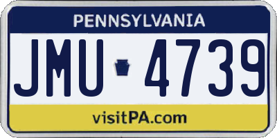 PA license plate JMU4739