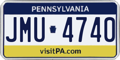 PA license plate JMU4740