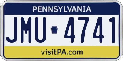 PA license plate JMU4741