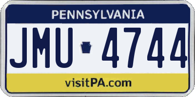 PA license plate JMU4744