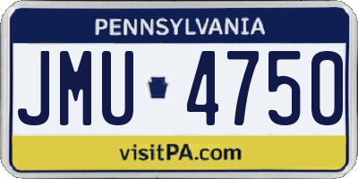 PA license plate JMU4750