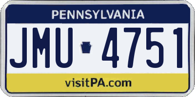 PA license plate JMU4751