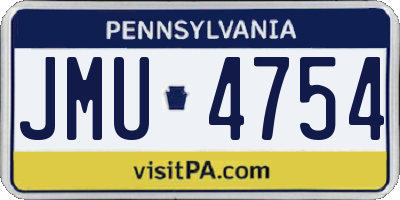 PA license plate JMU4754