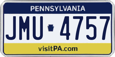 PA license plate JMU4757