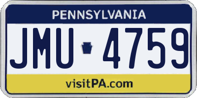 PA license plate JMU4759