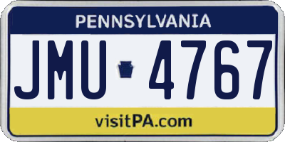 PA license plate JMU4767