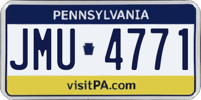 PA license plate JMU4771