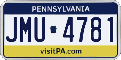 PA license plate JMU4781