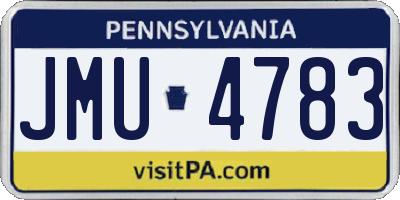 PA license plate JMU4783