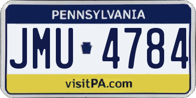 PA license plate JMU4784
