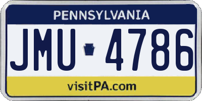 PA license plate JMU4786