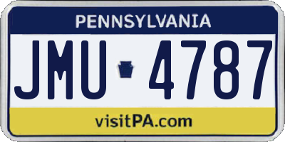PA license plate JMU4787