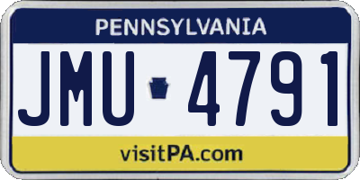 PA license plate JMU4791