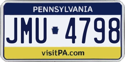 PA license plate JMU4798