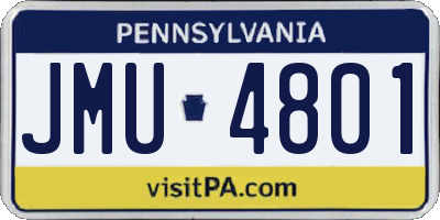 PA license plate JMU4801