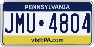 PA license plate JMU4804