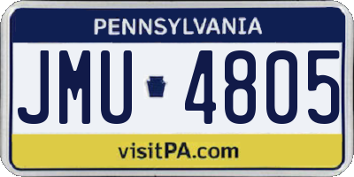 PA license plate JMU4805