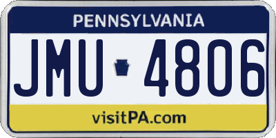 PA license plate JMU4806