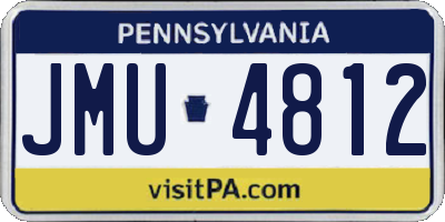 PA license plate JMU4812