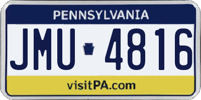 PA license plate JMU4816