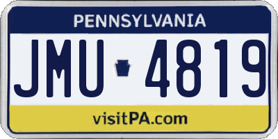 PA license plate JMU4819