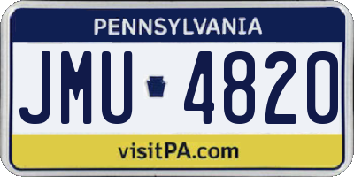 PA license plate JMU4820