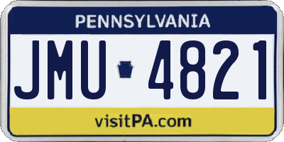 PA license plate JMU4821