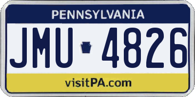 PA license plate JMU4826