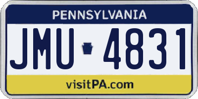 PA license plate JMU4831
