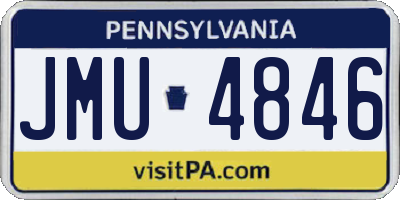 PA license plate JMU4846