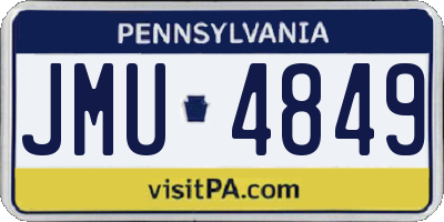 PA license plate JMU4849