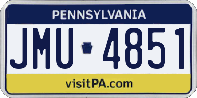 PA license plate JMU4851