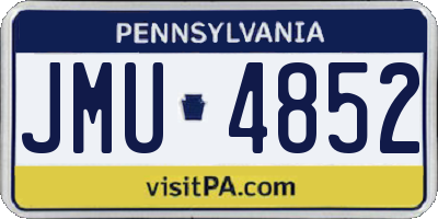 PA license plate JMU4852