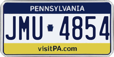 PA license plate JMU4854