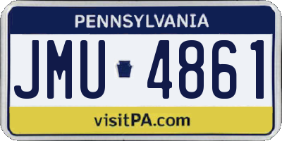 PA license plate JMU4861